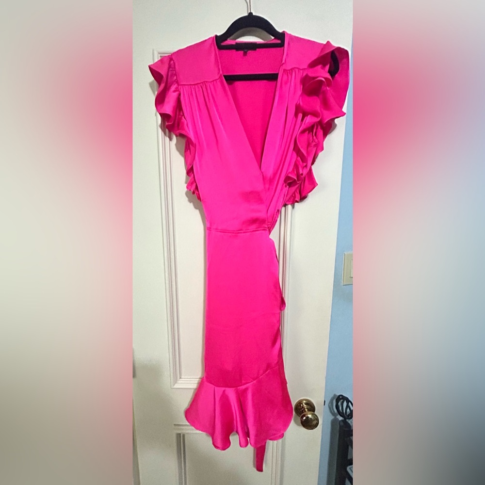 7 For All Mankind Vibrant Pink Wrap Dress